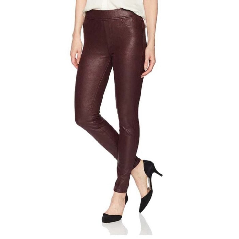 Jen7‎ by 7 For All Mankind Pants NWT 0 Burgundy Pull On Skinny Stretch Merlot